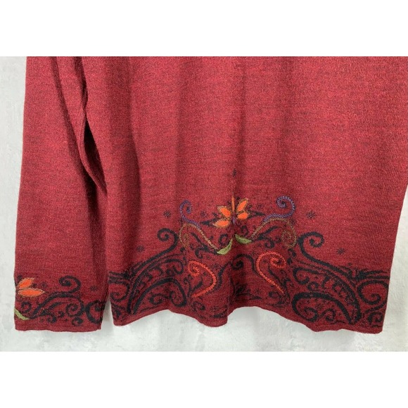 Women's INVISIBLE WORLD Sz. XL Arabesque Reversible Baby Alpaca Cardigan Sweater - Picture 6 of 12